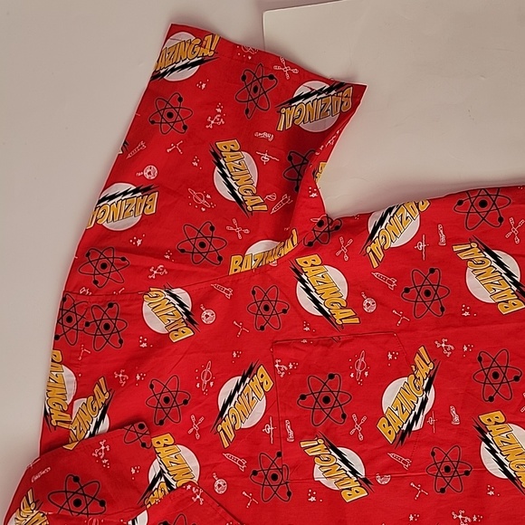 THE BIG BANG THEORY BUTTON DOWN RED BAZINGA SHIRT/ 2XL. - Picture 8 of 9